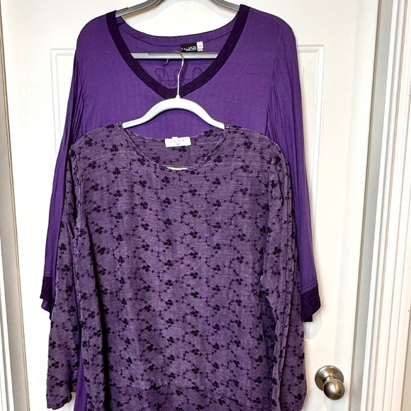 Two Pc. Iguana & A La Mode Tunics/Dresses Purple Size Medium - Picture 1 of 16